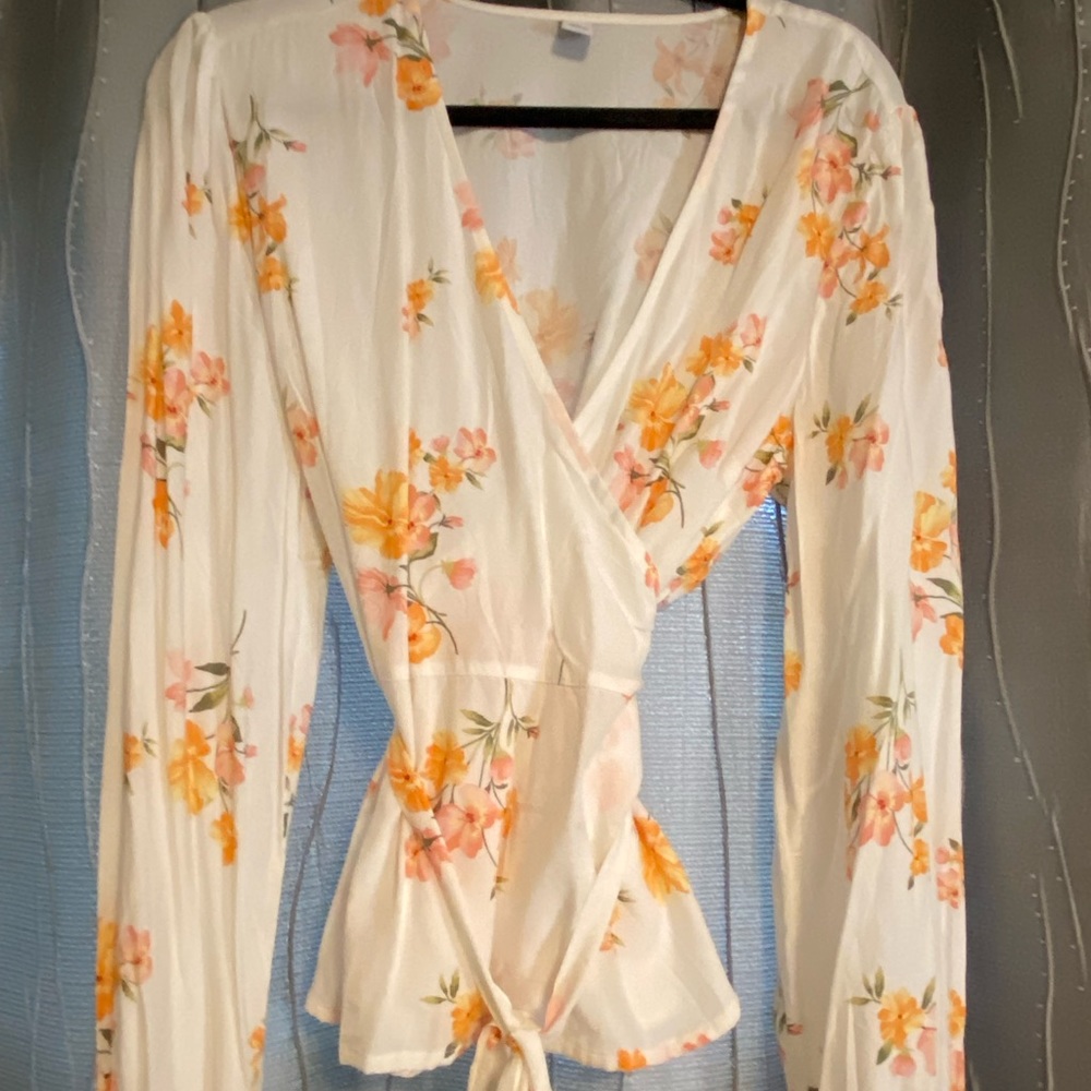 Floral wrap shirt
